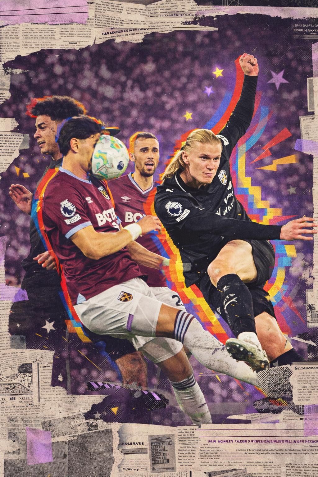 Haaland frappe, le ballon se déforme sur le visage d’un défenseur : le cliché incroyable d’un photographe anglais