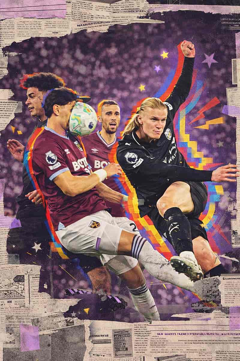 哈兰德劲射击中后卫面部，皮球瞬间变形：英国摄影师定格震撼一幕