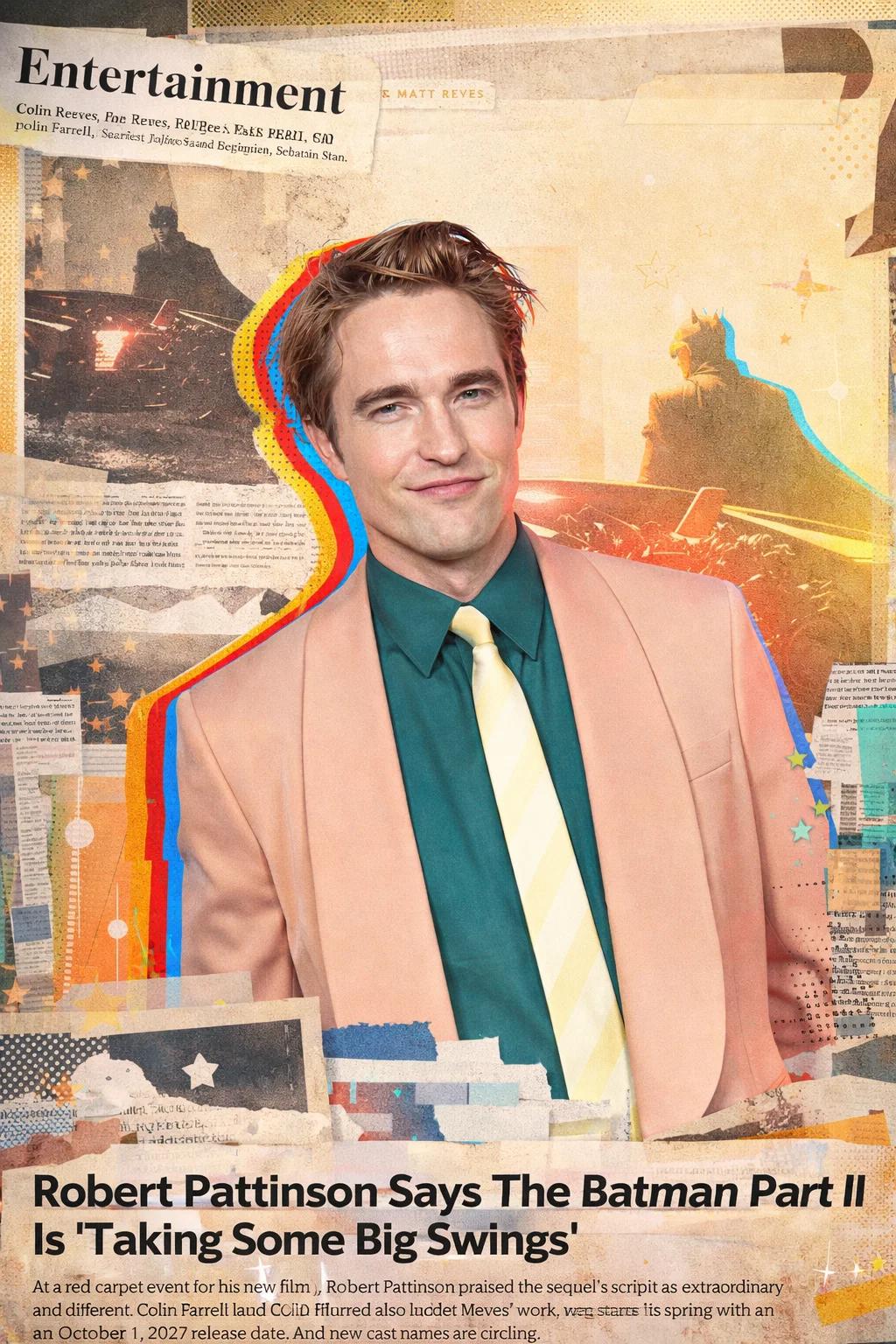 帕丁森放话《蝙蝠侠2》：剧本惊人，正在做大胆尝试